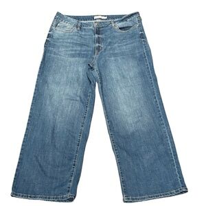 Rebecca Minkoff Blue Flare Wide leg High Waist Jeans Size 16